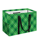 Green And White Plaid Pattern Print Utility Tote Bag