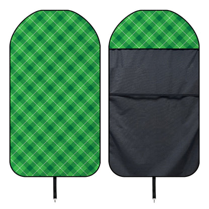 Green And White Plaid Pattern Print Waterproof Car Seat Cover