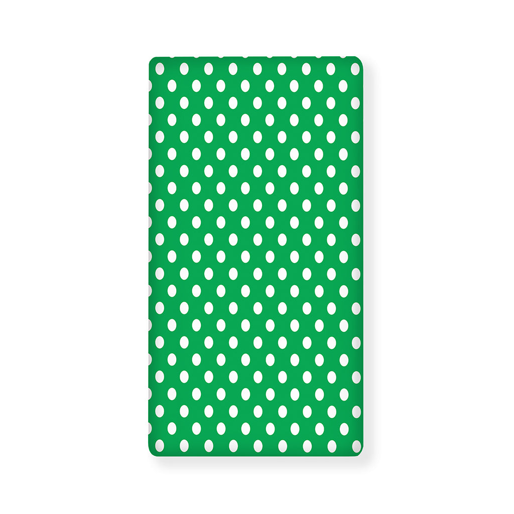 Green And White Polka Dot Pattern Print Baby Crib Sheet
