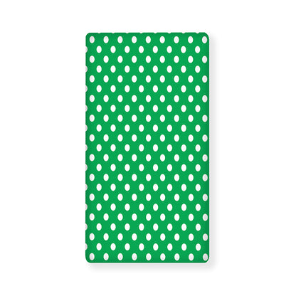 Green And White Polka Dot Pattern Print Baby Crib Sheet