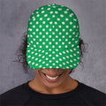 Green And White Polka Dot Pattern Print Baseball Cap