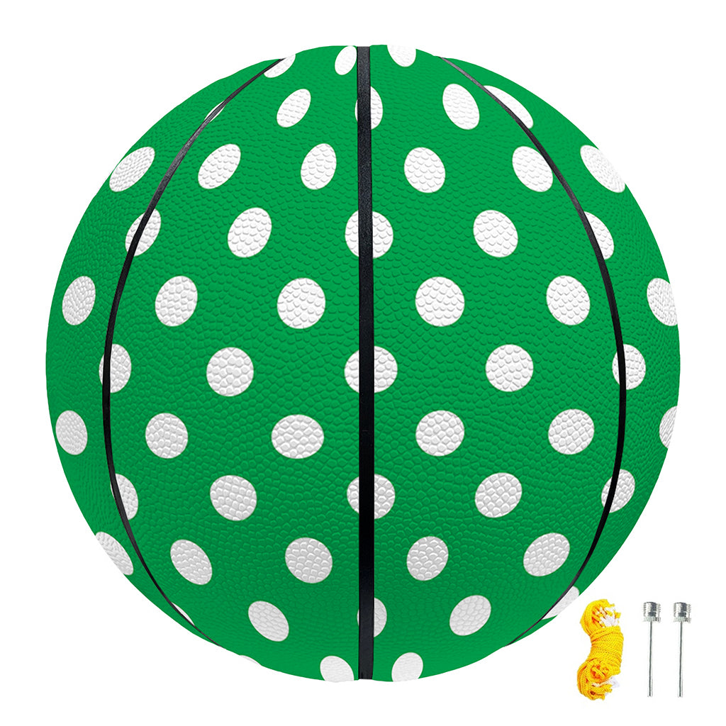 Green And White Polka Dot Pattern Print Basketball