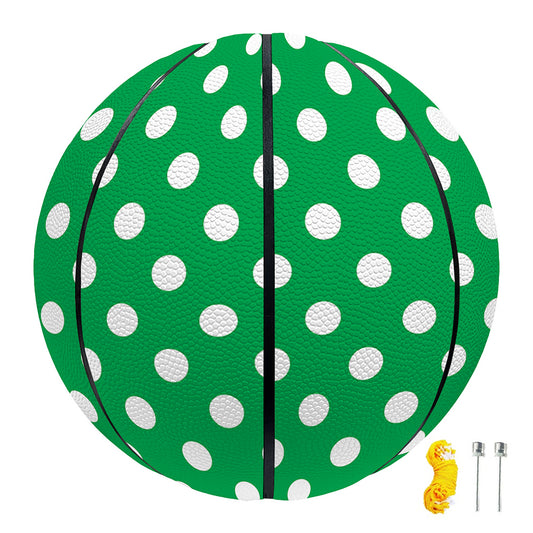 Green And White Polka Dot Pattern Print Basketball