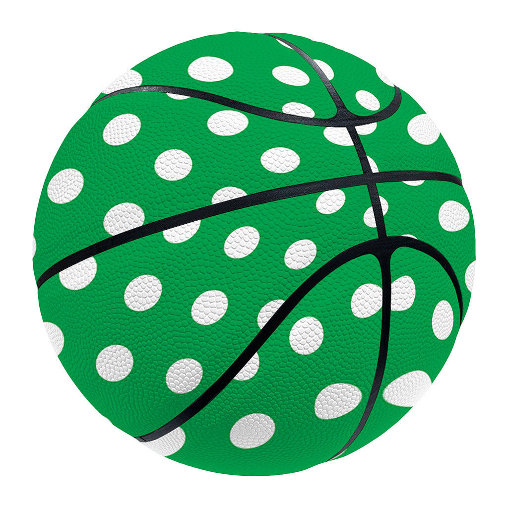 Green And White Polka Dot Pattern Print Basketball