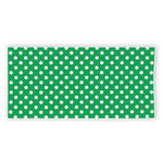 Green And White Polka Dot Pattern Print Beach Towel