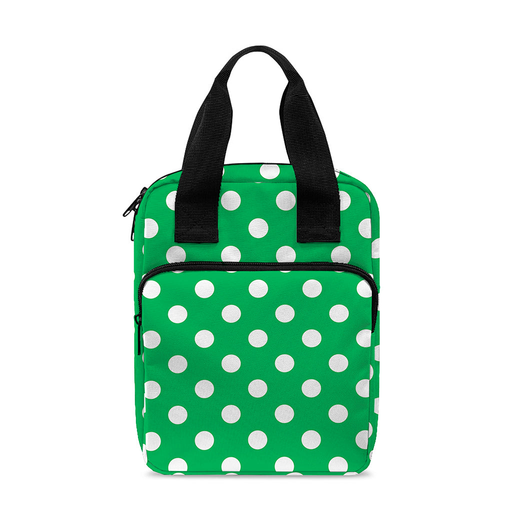 Green And White Polka Dot Pattern Print Bible Tote Bag