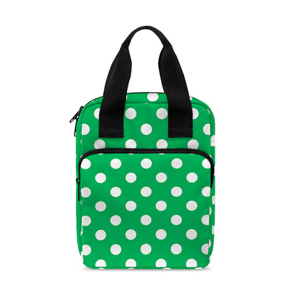 Green And White Polka Dot Pattern Print Bible Tote Bag