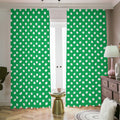 Green And White Polka Dot Pattern Print Dimout Pencil Pleat Curtains