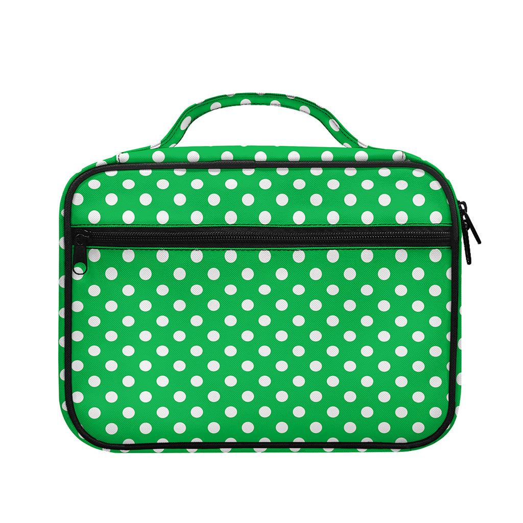 Green And White Polka Dot Pattern Print Briefcase Bible Bag