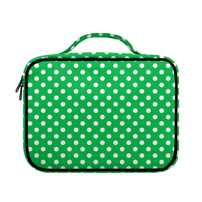 Green And White Polka Dot Pattern Print Briefcase Bible Bag