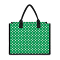 Green And White Polka Dot Pattern Print Canvas Tote Bag