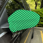 Green And White Polka Dot Pattern Print Car Side Mirror Covers