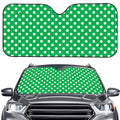 Green And White Polka Dot Pattern Print Car Windshield Sun Shade
