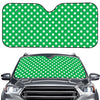 Green And White Polka Dot Pattern Print Car Windshield Sun Shade