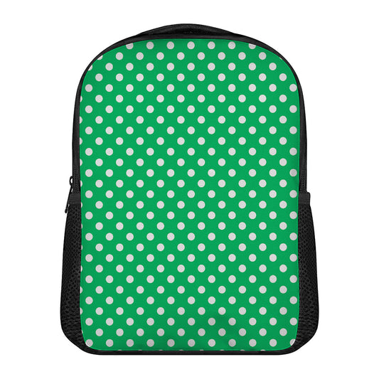 Green And White Polka Dot Pattern Print Casual Backpack