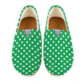 Green And White Polka Dot Pattern Print Casual Shoes