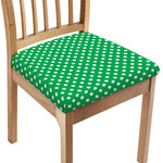 Green And White Polka Dot Pattern Print Chair Cushion Cover