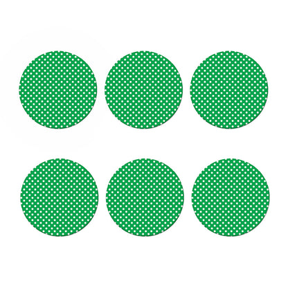 Green And White Polka Dot Pattern Print Coaster Set