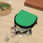 Green And White Polka Dot Pattern Print Coin Purse