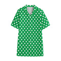 Green And White Polka Dot Pattern Print Cotton Hawaiian Shirt