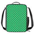 Green And White Polka Dot Pattern Print Crossbody Lunch Bag