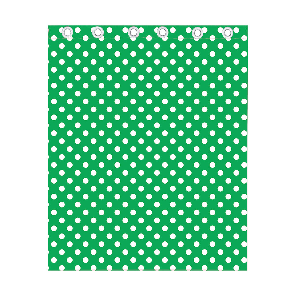 Green And White Polka Dot Pattern Print Curtain
