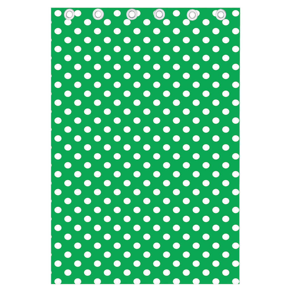 Green And White Polka Dot Pattern Print Curtain