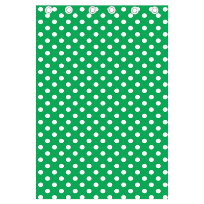 Green And White Polka Dot Pattern Print Curtain