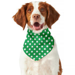 Green And White Polka Dot Pattern Print Dog Bandana