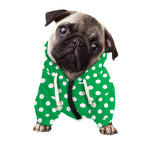 Green And White Polka Dot Pattern Print Dog Zip Up Hoodie