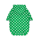 Green And White Polka Dot Pattern Print Dog Zip Up Hoodie