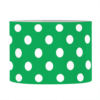Green And White Polka Dot Pattern Print Drum Lamp Shade