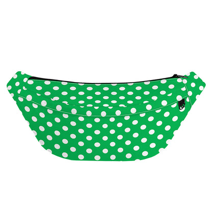 Green And White Polka Dot Pattern Print Fanny Pack