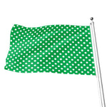 Green And White Polka Dot Pattern Print Flag