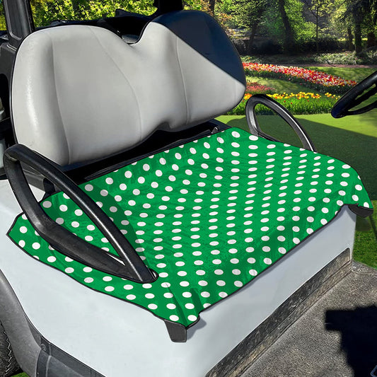 Green And White Polka Dot Pattern Print Golf Cart Seat Cover