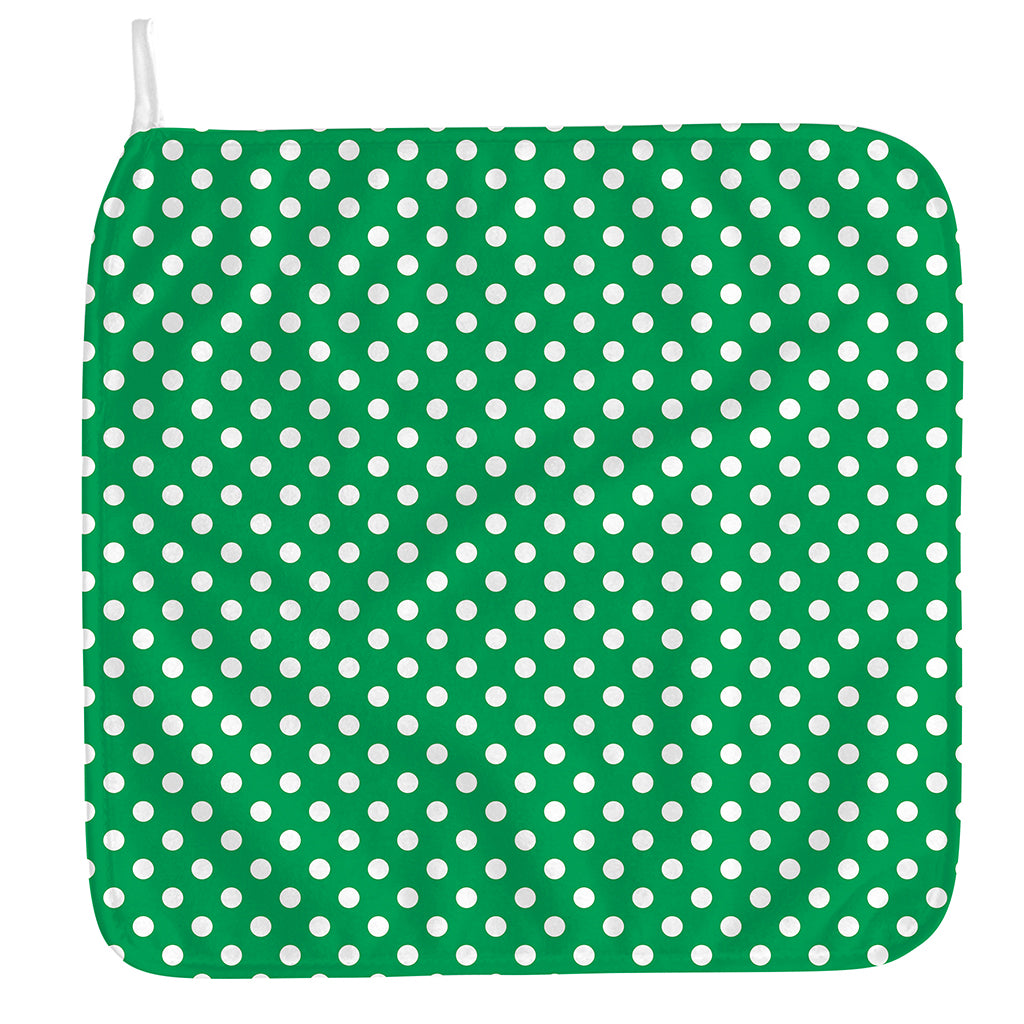 Green And White Polka Dot Pattern Print Hand Towel