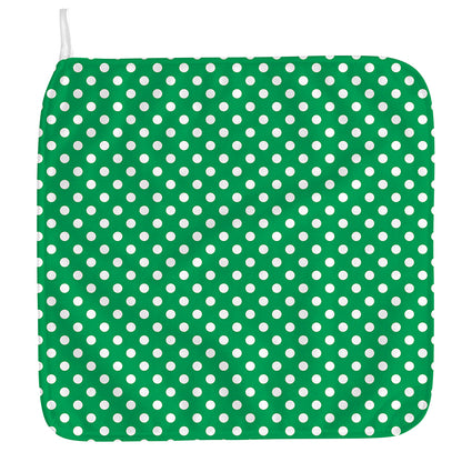 Green And White Polka Dot Pattern Print Hand Towel