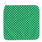 Green And White Polka Dot Pattern Print Hand Towel