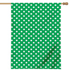 Green And White Polka Dot Pattern Print House Flag