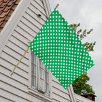 Green And White Polka Dot Pattern Print House Flag