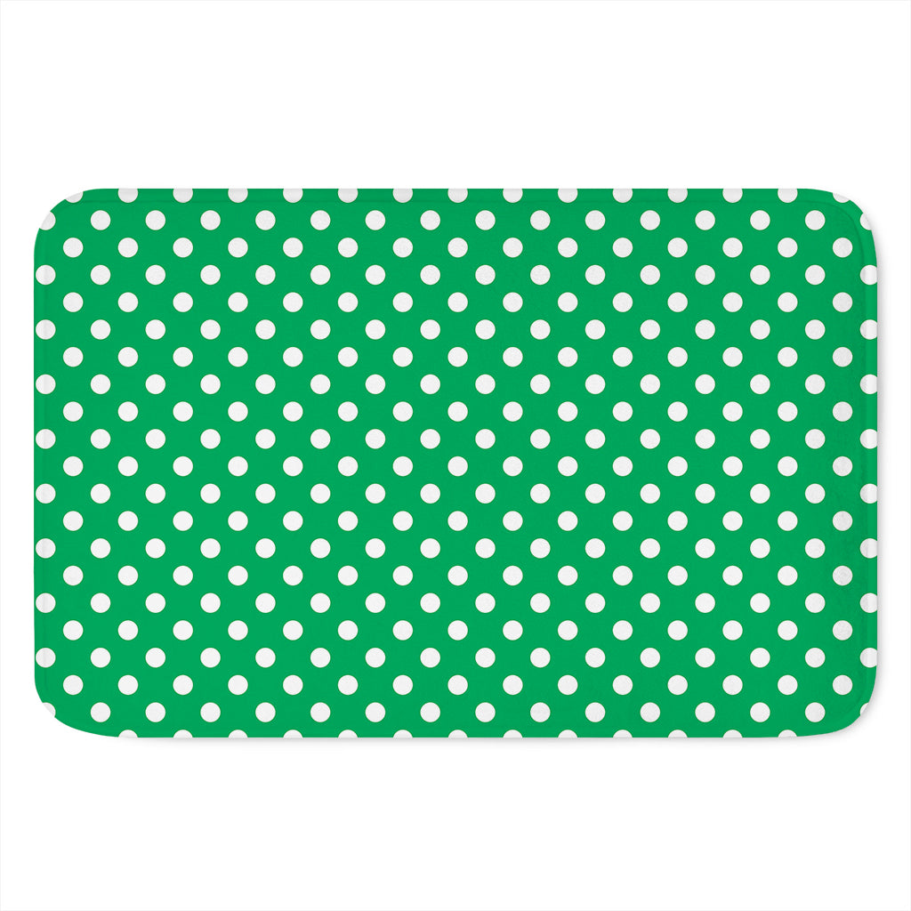 Green And White Polka Dot Pattern Print Indoor Door Mat