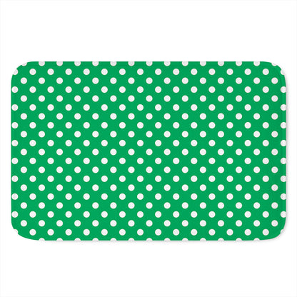 Green And White Polka Dot Pattern Print Indoor Door Mat
