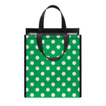 Green And White Polka Dot Pattern Print Insulated Lunch Tote