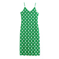 Green And White Polka Dot Pattern Print Jersey Midi Cami Dress