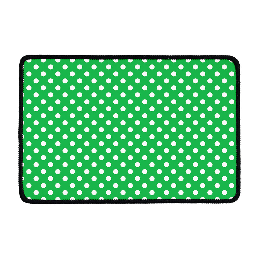 Green And White Polka Dot Pattern Print Kitchen Mat