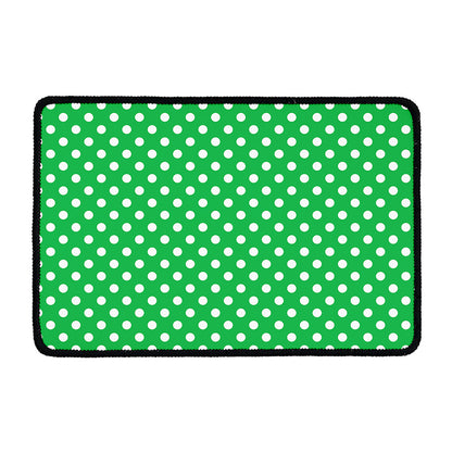 Green And White Polka Dot Pattern Print Kitchen Mat