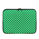 Green And White Polka Dot Pattern Print Laptop Sleeve