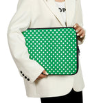 Green And White Polka Dot Pattern Print Laptop Sleeve