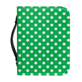 Green And White Polka Dot Pattern Print Leather Bible Cover