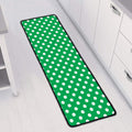 Green And White Polka Dot Pattern Print Long Kitchen Mat